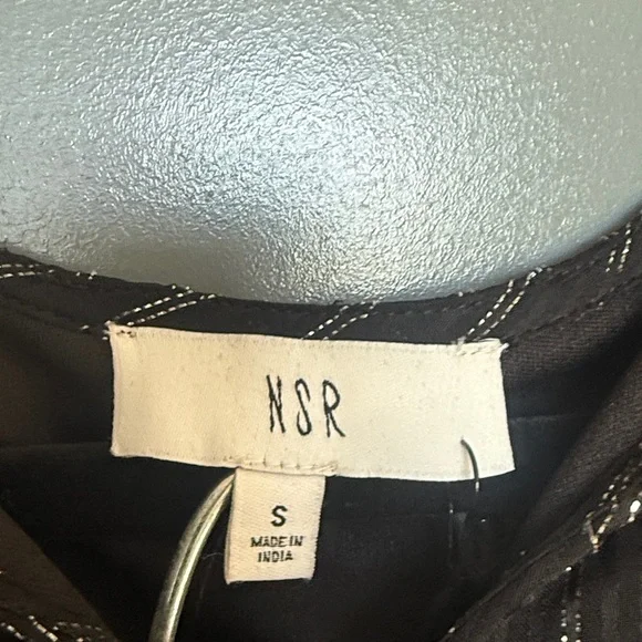 NWT NSR 2 Piece Black Maxi Dress with Silver Pin Stripes -Small - Picture 6 of 15